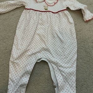 Magnolia White and Red Polka Dot Footie